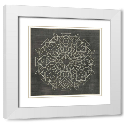 Geometric Tile I White Modern Wood Framed Art Print with Double Matting by Zarris, Chariklia