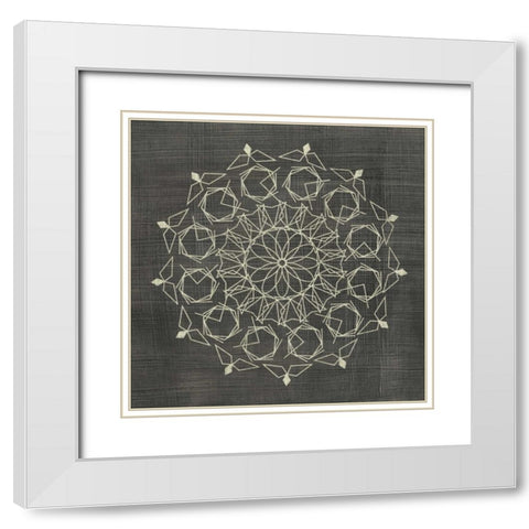 Geometric Tile III White Modern Wood Framed Art Print with Double Matting by Zarris, Chariklia