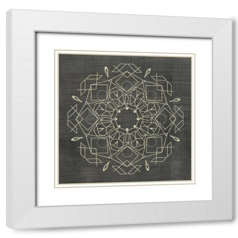 Geometric Tile IV White Modern Wood Framed Art Print with Double Matting by Zarris, Chariklia