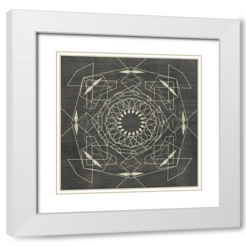 Geometric Tile V White Modern Wood Framed Art Print with Double Matting by Zarris, Chariklia