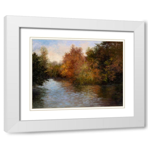 A Light on the Lake White Modern Wood Framed Art Print with Double Matting by Weber, Mary Jean