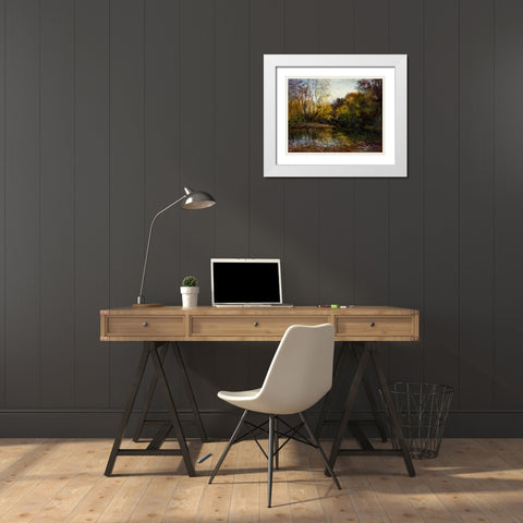 Bend in the River at Morrow White Modern Wood Framed Art Print with Double Matting by Weber, Mary Jean