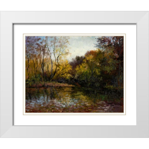 Bend in the River at Morrow White Modern Wood Framed Art Print with Double Matting by Weber, Mary Jean