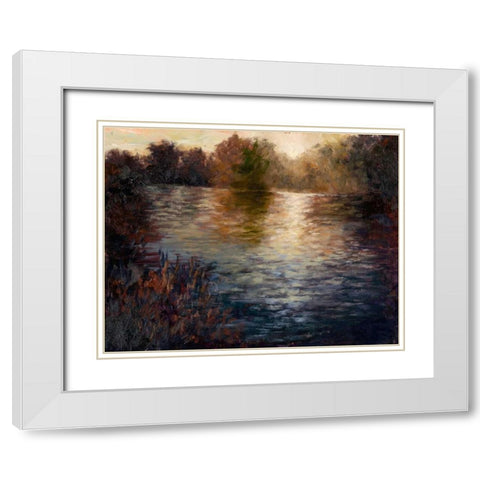 Glowing Reflection White Modern Wood Framed Art Print with Double Matting by Weber, Mary Jean
