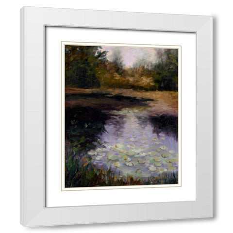 Oregon Water Lilies White Modern Wood Framed Art Print with Double Matting by Weber, Mary Jean