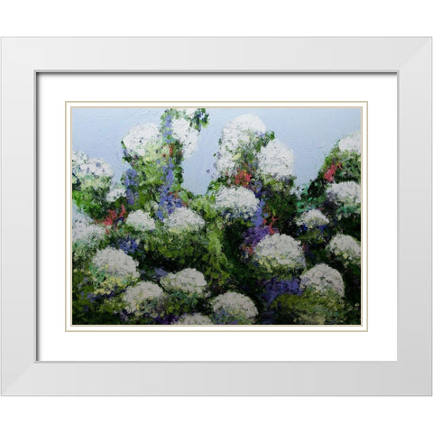 Mums Garden White Modern Wood Framed Art Print with Double Matting by Friedlander, Allan