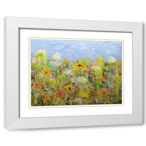 Dandelion Dust White Modern Wood Framed Art Print with Double Matting by Friedlander, Allan