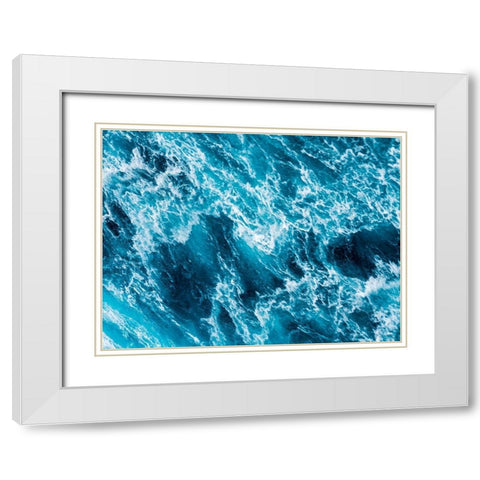 Turbulent Tasman Sea I White Modern Wood Framed Art Print with Double Matting by Bane, Eva