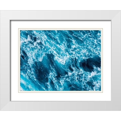 Turbulent Tasman Sea I White Modern Wood Framed Art Print with Double Matting by Bane, Eva