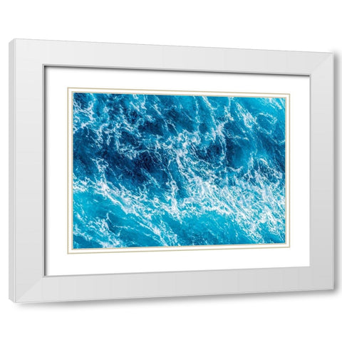 Turbulent Tasman Sea III White Modern Wood Framed Art Print with Double Matting by Bane, Eva
