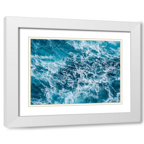 Turbulent Tasman Sea IV White Modern Wood Framed Art Print with Double Matting by Bane, Eva