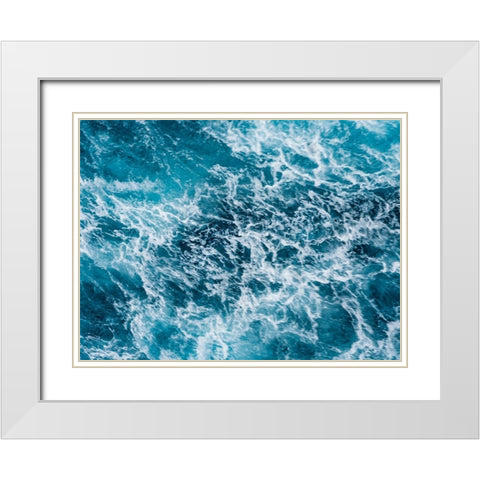 Turbulent Tasman Sea IV White Modern Wood Framed Art Print with Double Matting by Bane, Eva