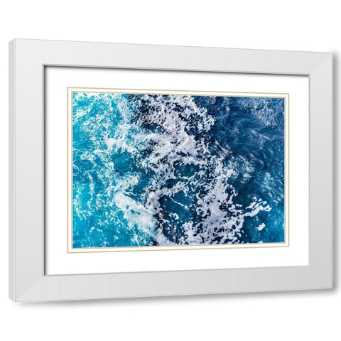 Turbulent Tasman Sea V White Modern Wood Framed Art Print with Double Matting by Bane, Eva