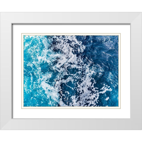 Turbulent Tasman Sea V White Modern Wood Framed Art Print with Double Matting by Bane, Eva