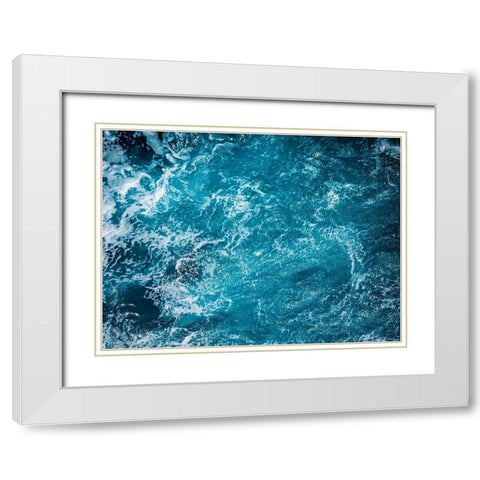 Turbulent Tasman Sea VI White Modern Wood Framed Art Print with Double Matting by Bane, Eva