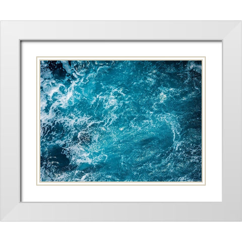 Turbulent Tasman Sea VI White Modern Wood Framed Art Print with Double Matting by Bane, Eva