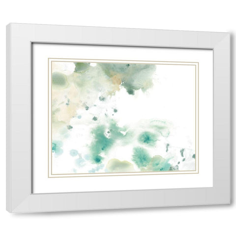 Marble Seafoam I White Modern Wood Framed Art Print with Double Matting by Vess, June Erica