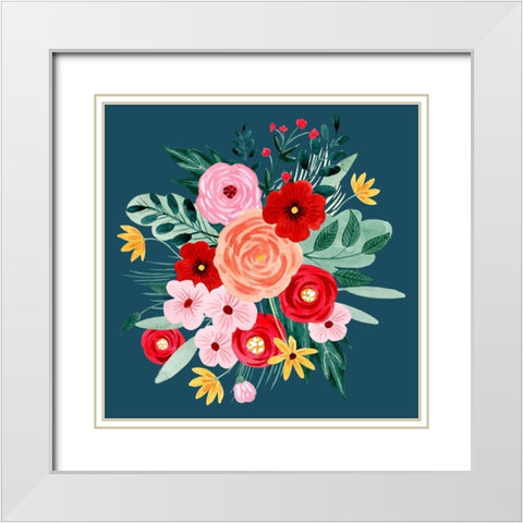 Sweet Hearts Bouquet II White Modern Wood Framed Art Print with Double Matting by Popp, Grace