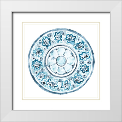 Porcelain Design I White Modern Wood Framed Art Print with Double Matting by Vess, June Erica