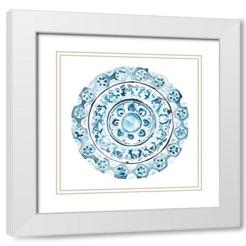 Porcelain Design III White Modern Wood Framed Art Print with Double Matting by Vess, June Erica