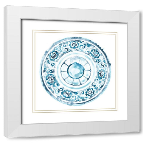 Porcelain Design IV White Modern Wood Framed Art Print with Double Matting by Vess, June Erica