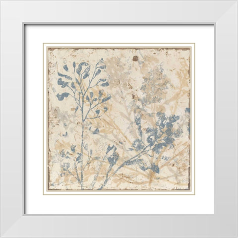 Floral Fan I White Modern Wood Framed Art Print with Double Matting by Meagher, Megan