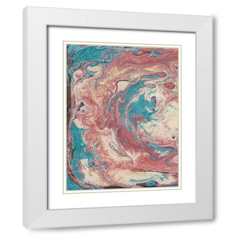 Marbled I White Modern Wood Framed Art Print with Double Matting by Ludwig, Alicia