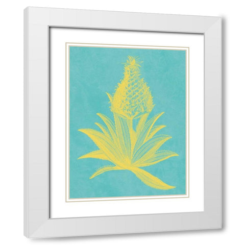 Pineapple Frais I White Modern Wood Framed Art Print with Double Matting by Vision Studio