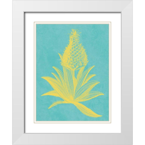 Pineapple Frais I White Modern Wood Framed Art Print with Double Matting by Vision Studio