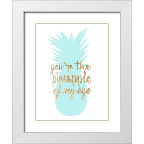 Pineapple Life II White Modern Wood Framed Art Print with Double Matting by Studio W