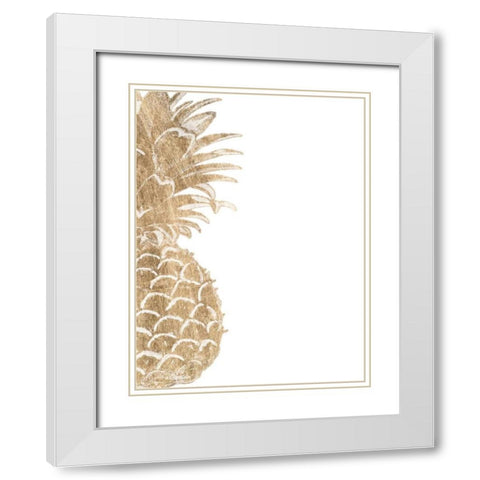 Pineapple Life V White Modern Wood Framed Art Print with Double Matting by Studio W