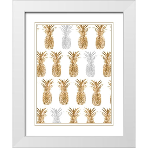Pineapple Life VII White Modern Wood Framed Art Print with Double Matting by Studio W