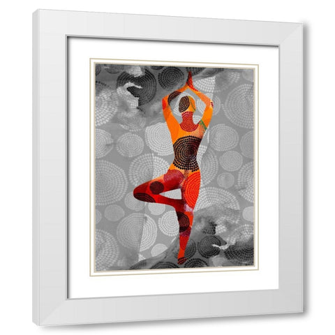 Yoga Pose I White Modern Wood Framed Art Print with Double Matting by Jasper, Sisa