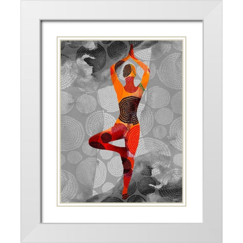 Yoga Pose I White Modern Wood Framed Art Print with Double Matting by Jasper, Sisa