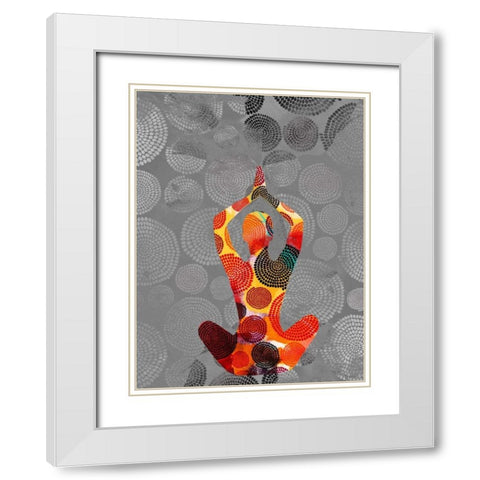 Yoga Pose III White Modern Wood Framed Art Print with Double Matting by Jasper, Sisa