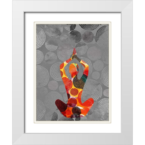 Yoga Pose III White Modern Wood Framed Art Print with Double Matting by Jasper, Sisa