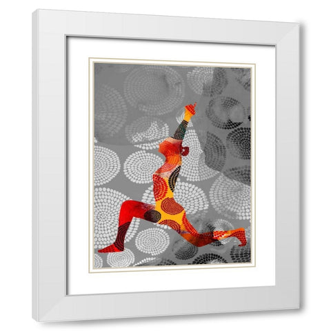 Yoga Pose IV White Modern Wood Framed Art Print with Double Matting by Jasper, Sisa