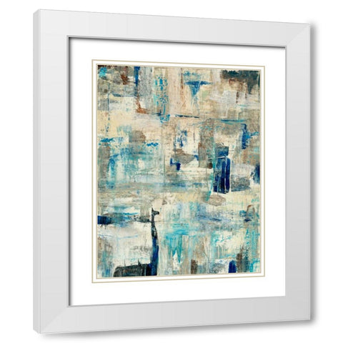 Aqua Separation I White Modern Wood Framed Art Print with Double Matting by OToole, Tim