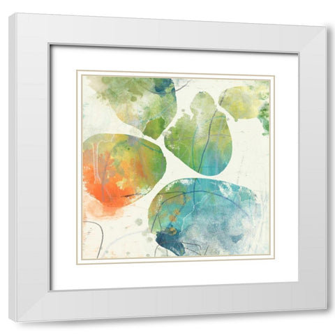 Color Motion I White Modern Wood Framed Art Print with Double Matting by Vess, June Erica
