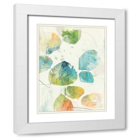 Color Motion IV White Modern Wood Framed Art Print with Double Matting by Vess, June Erica