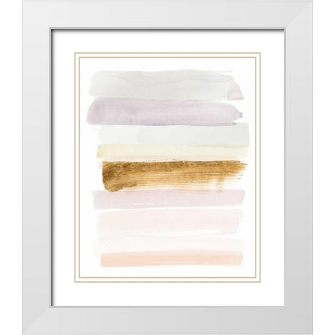 Pastel Sweep I White Modern Wood Framed Art Print with Double Matting by Popp, Grace