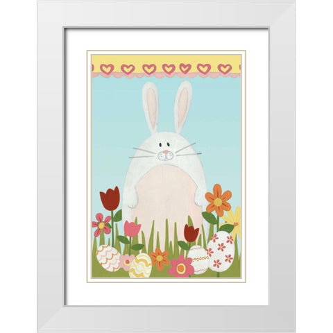 Easter Sweeties II White Modern Wood Framed Art Print with Double Matting by Vess, June Erica