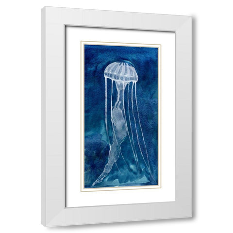 Indigo Nettle I White Modern Wood Framed Art Print with Double Matting by Ludwig, Alicia