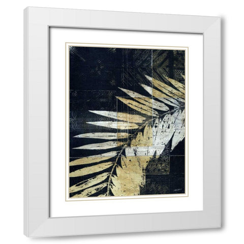 Palm Deco II White Modern Wood Framed Art Print with Double Matting by Butler, John