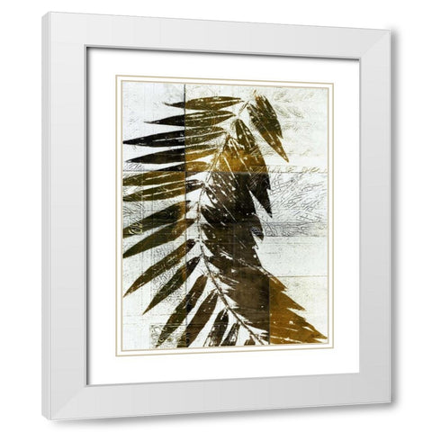 Palm Sienna I White Modern Wood Framed Art Print with Double Matting by Butler, John