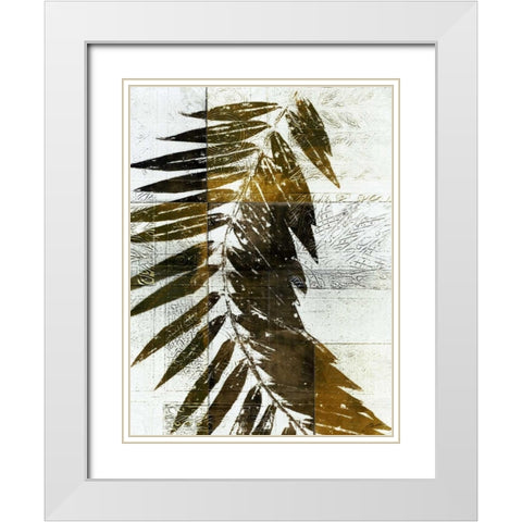 Palm Sienna I White Modern Wood Framed Art Print with Double Matting by Butler, John