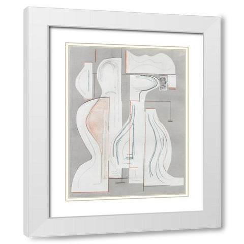 Pottery Forms V White Modern Wood Framed Art Print with Double Matting by Delamater, Rob