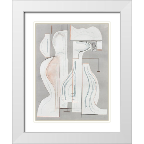 Pottery Forms V White Modern Wood Framed Art Print with Double Matting by Delamater, Rob