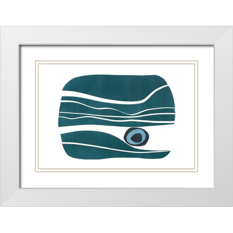 River Stones II White Modern Wood Framed Art Print with Double Matting by Delamater, Rob