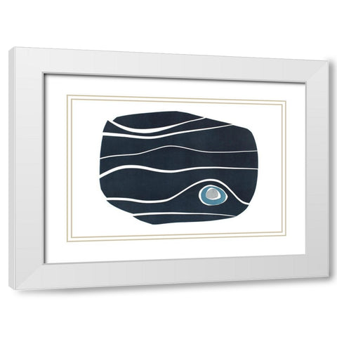 River Stones III White Modern Wood Framed Art Print with Double Matting by Delamater, Rob